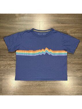 Patagonia Women's Ridge Rise Stripe Organic Easy Cut T-Shirt - Blue